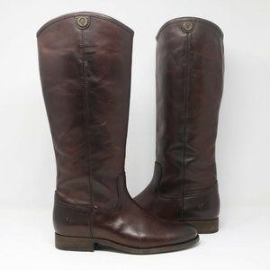 Frye Melissa Button 2 Red Wood Women Extended High